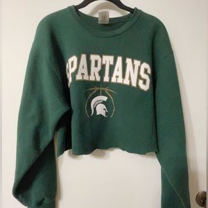 MSU cropped crewneck